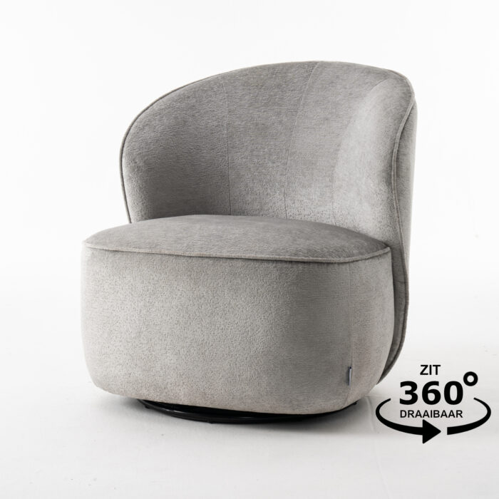 Sammy Draaifauteuil Stof Loris #08 Grey