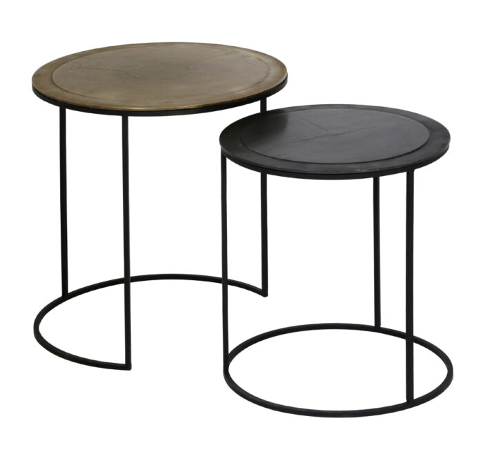 Side table S/2 41x46+49x52 cm TALCA ant copper+brnz edge - Afbeelding 2