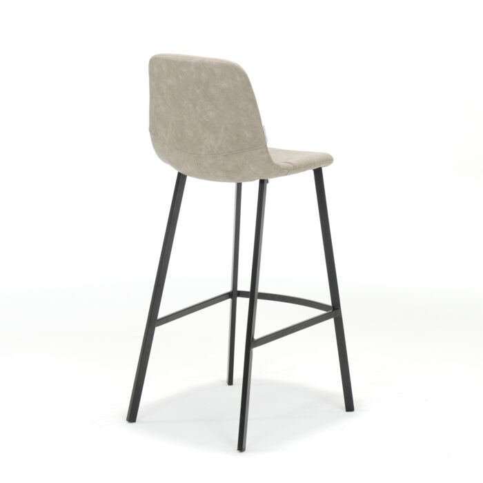Barkruk Bari Zwart Stof Vintage Beige - Afbeelding 2