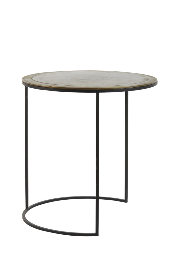 Side table S/2 41x46+49x52 cm TALCA ant copper+brnz edge - Afbeelding 6