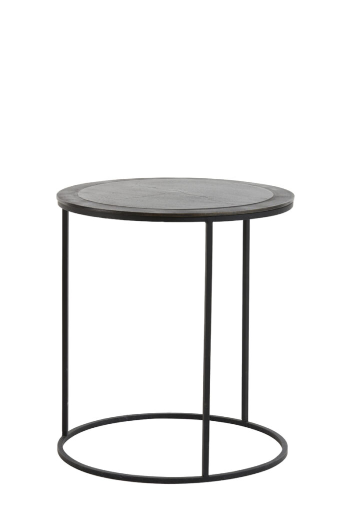 Side table S/2 41x46+49x52 cm TALCA ant copper+brnz edge - Afbeelding 7