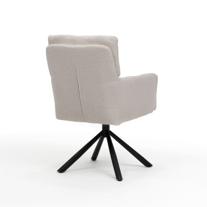 Fresco armstoel - Stof Teddy Natural - draaivoet zwart - Afbeelding 3