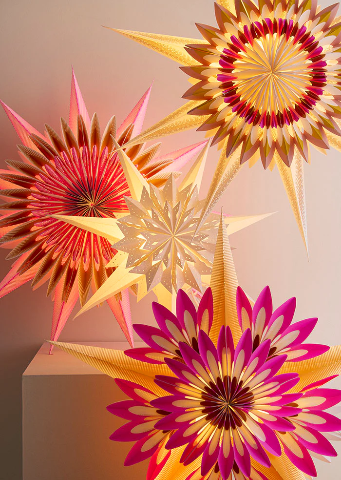 Papier ster 70cm Fucsia - Afbeelding 4